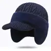 Unisex Winter Hat Plush Fur Lined Warm Earflap Cap Stylish Soft Beanie Hat Comfortable Outdoor Thick Ski Sports Knitted Hat