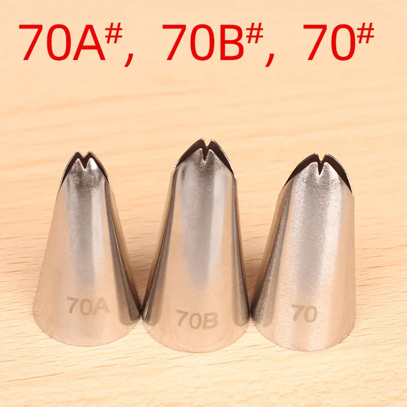 

3pcs Leaves Nozzles Stainless Steel Icing Piping Nozzles Tips Pastry Tips For Fondant Cake Baking Decorating Tools
