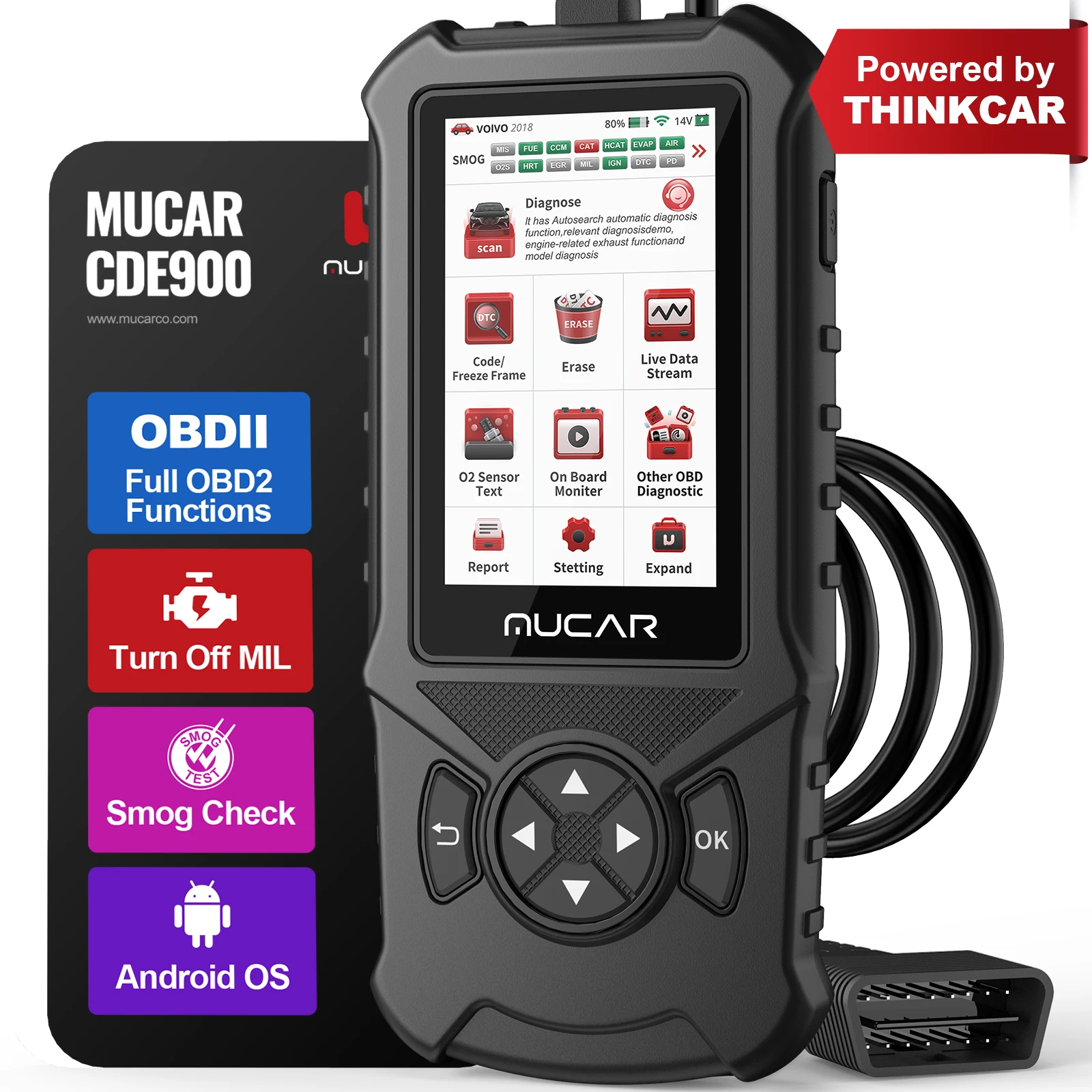 Mucar Cde900 Obd2 Scanner Tools For Ecm/abs/srs/tcm System Diagnostic