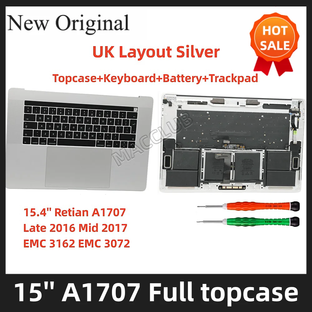 Layout Europeo Uk A1707 Tastiera Topcase Batteria Trackpad Per Macbook Pro A1707 2016 2017 Emc 3162 Emc 3072 Tastiera Topcase