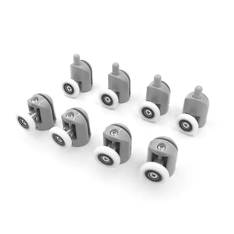 8 יחידות קוטר 23/25/27mm גלגלי דלת מקלחת / רצים / גלגלי חדר מקלחת חליפה 4 עליון + 4 תחתון