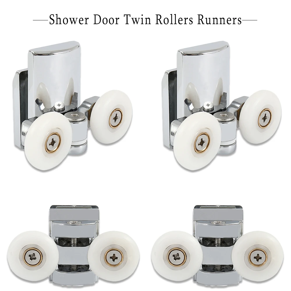 Shower Door Rollers Shower Room Rollers Shower Room Pulley Sliding Door Pulley Sliding Door Roller Shower Door Rollers Twin Roller Runners Wheels Pulleys Zinc Alloy 23mm Wheel Diameter