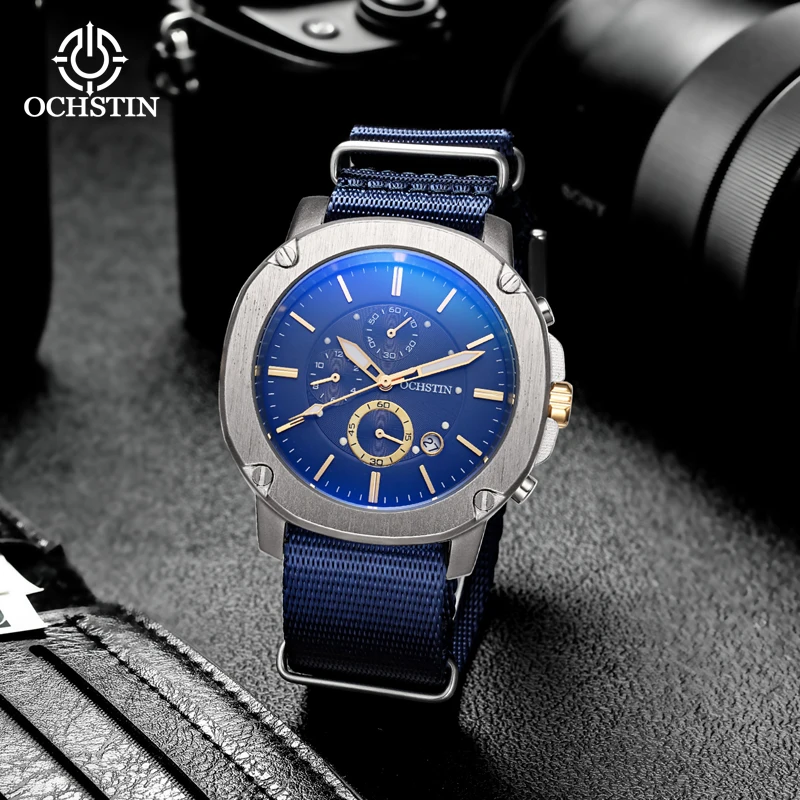 ochstin hot model 2024 personalized versatile creative nylon series multi-function quartz movement watch men's quartz watches