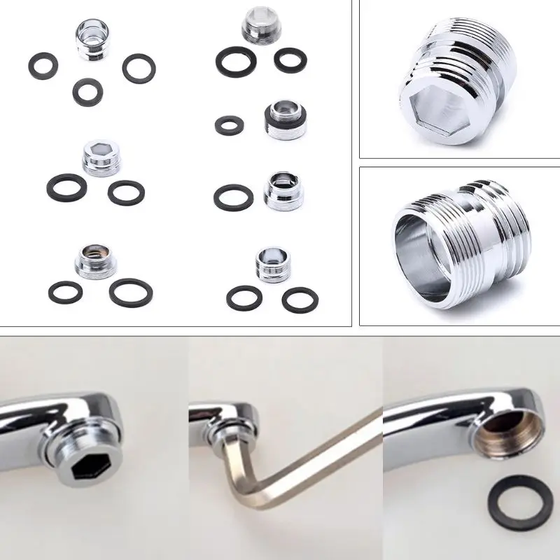 

Solid Metal Adaptor Outside Thread Water Saving Kitchen Faucet Tap Aerator Conne