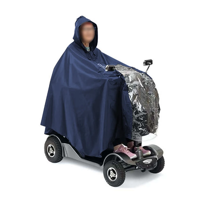 Raincoat Poncho Universal Elderly Mobility Scooter Waterproof Poncho Wheelchair Hooded Raincoat Rain Cover Electric Bike Cycling Ebike Rainwear
