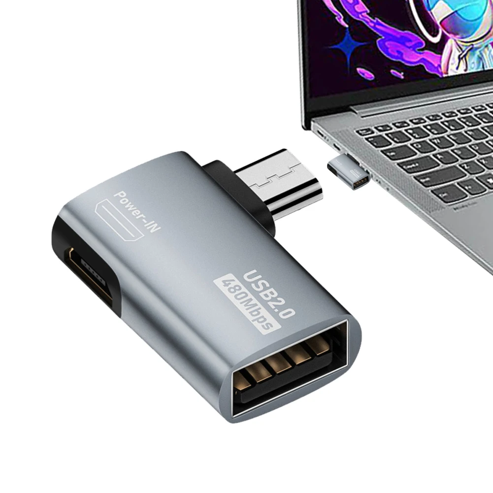 OTG Cable Adapter 4K 90 Degree Left/Right Angle Powered Micro USB To USB For TV Tablet Fire TV Stick 4K