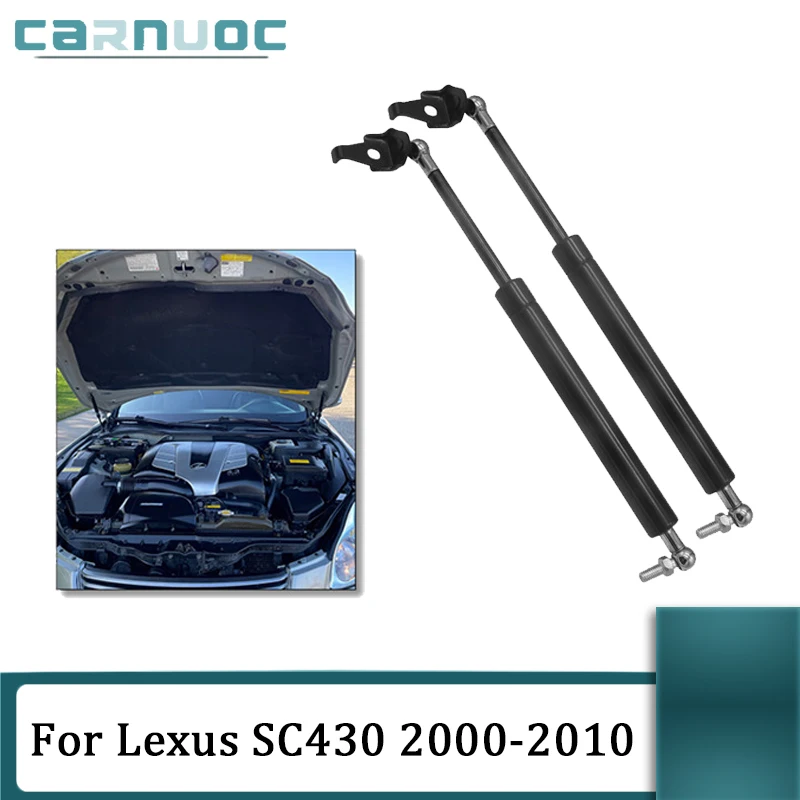 

2Pcs/set For Lexus SC430 Base Convertible 2-Door Hood 2000-2010 Front Hood Bonnet Lift Support Gas Strut Shock Steel Support Rod