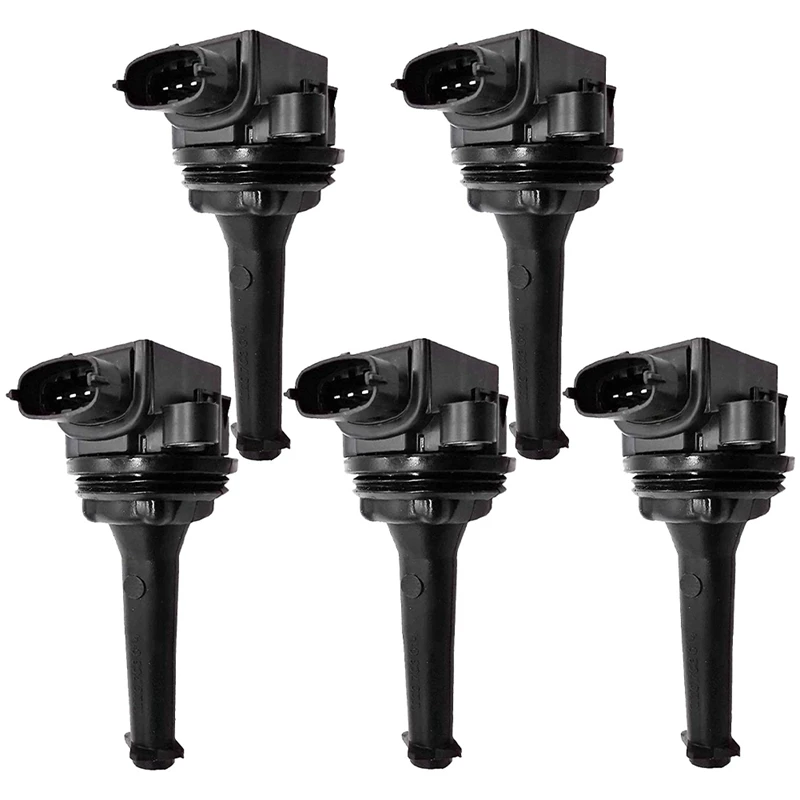 

5 PCS Ignition Coil Fit 30713416 9125601 Black Plastic For Volvo C70 S60 S70 S80 V70 XC70 XC90 2.0 2.3 2.4 2.5 T5