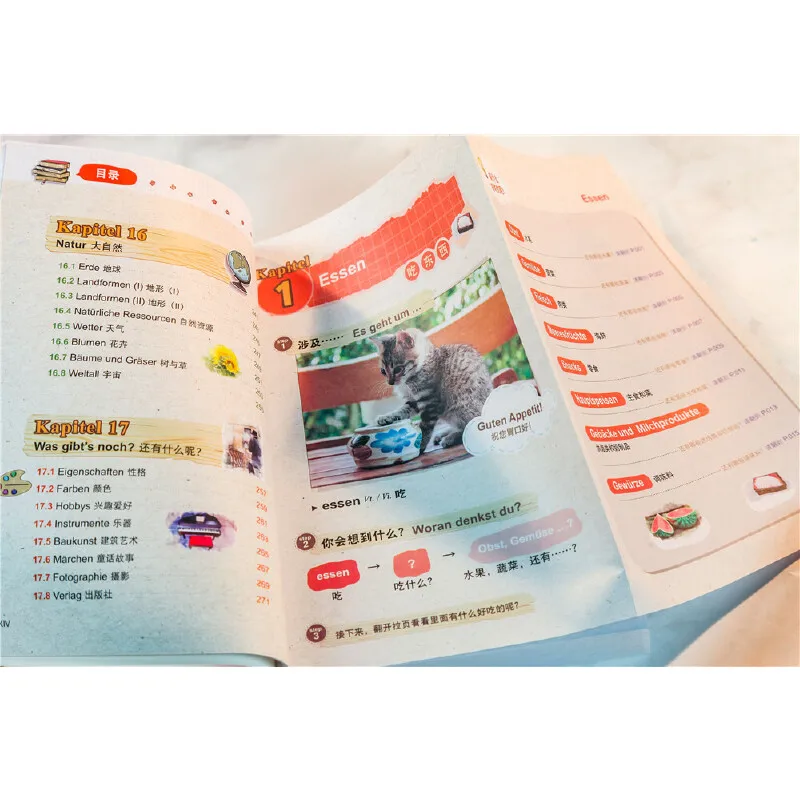 Excellent German word book Including mind maps Language learning books Color printing and cute illustration Learn German fast
