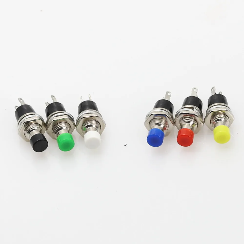 22Mm Tête Plate On-Off Spst Bouton Poussoir De Verrouillage,Interrupteur À Bouton Poussoir En