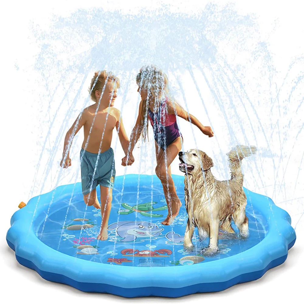 

170cm Playing Sprinkler Mat Kids Inflatable Water spray pad Round Water Splash Play Pool Yard Outdoor Fun Swimming Pools