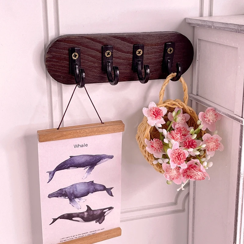 

1:6 миниатюрная настенная вешалка для кукольного домика, крючок для одежды, пальто, вешалка для крючка, модель мебели, Декор, игрушка, Кукольный Дом