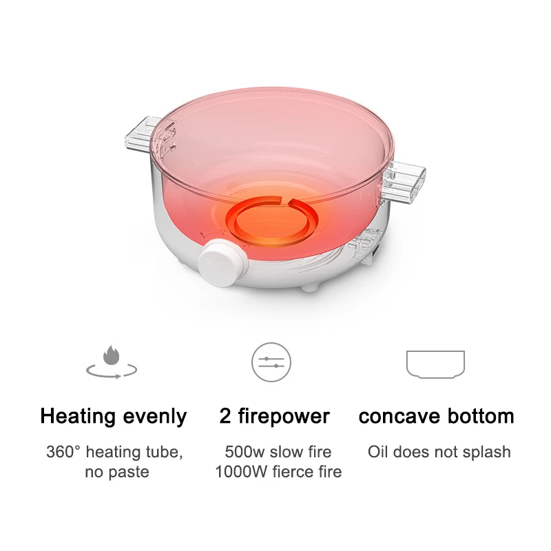 Multifunctional electric hot pot household 2/3L integrated student dormitory small electric cooking pot electric hot pot 4