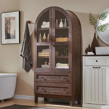 71" Tall Arched Bathroom Storage Cabinet 1