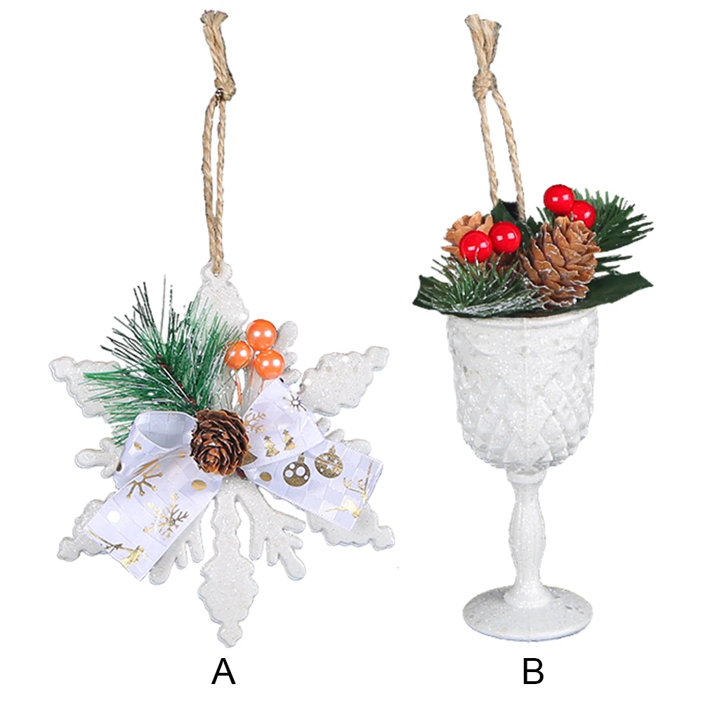 Pine Cone Christmas Tree Decor Pendant Glass Xmas Ornament