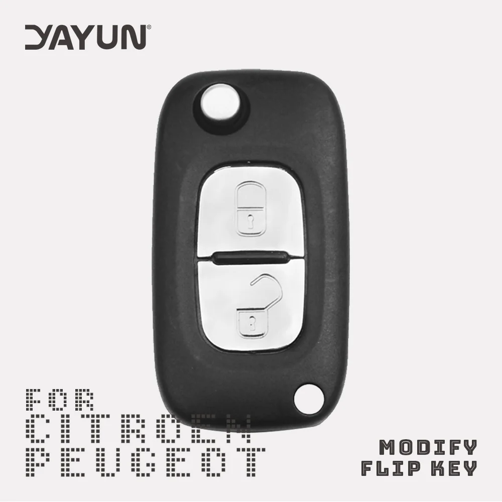 

YAYUN Modified Flip folding 2 Button remote Car Key Cover ForPEUGEOT 406 407 408 308 307 107 207 Fob Case CE0523