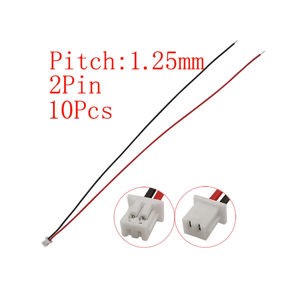 Connettori Micro JST 1.25mm Con Cavo – 2/3/4/5/6 Pin – Lunghezze 10cm O 20cm
