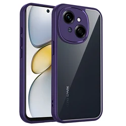 Enhanced Product Title: Air Cushion Silicone Bumper Case with Clear Matte Back Cover for Tecno Spark Go 1 (TMMS Purple)