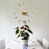 Roman Numerals Frameless Large Acrylic Mirror Surface 3D DIY Wall Clock Home Living Room Office School Wall Decor Clock Sticker 2