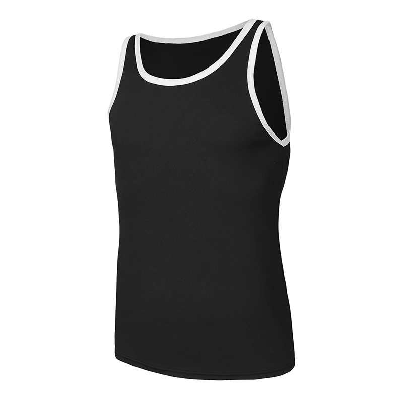3/5 Piece Men's Fashion Color Matching Casual Vest Loose Plus Size Sports Running Fitness Shirt Teenagers Handsome Bottoming T