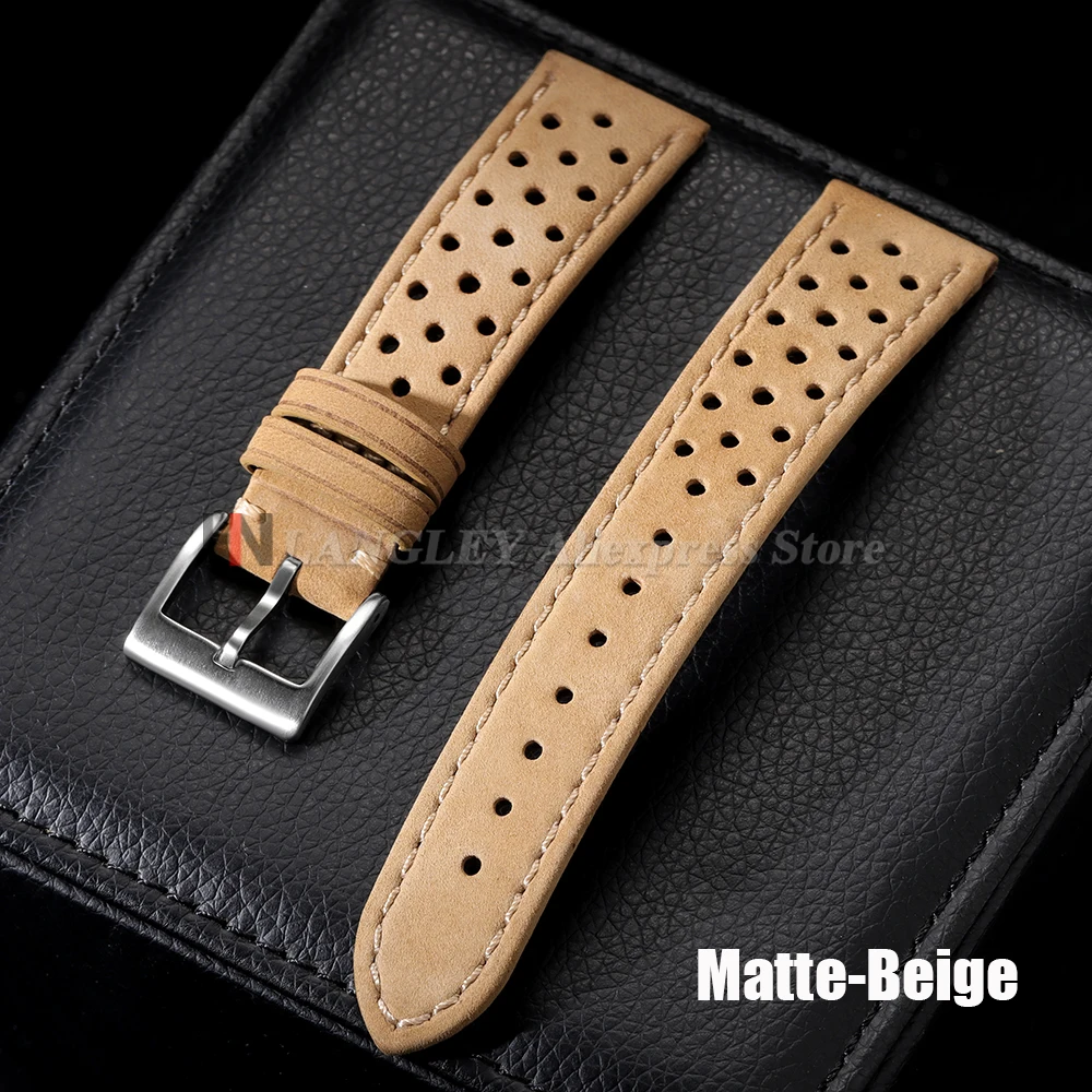 Premium Genuine Cowhide Leather Strap - Soft Breathable Retro Wristband (18mm/20mm/22mm)