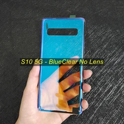 Crystal Clear Glass Battery Cover Replacement - Premium Rear Housing Case (S10 5G - BlueClear)