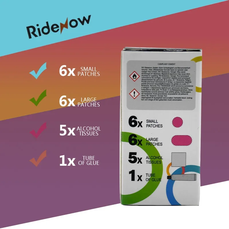 Ridenow Universal Bike Inner Tube Patch Kit and Repair Tool Set for Road and Mountain Bicycles