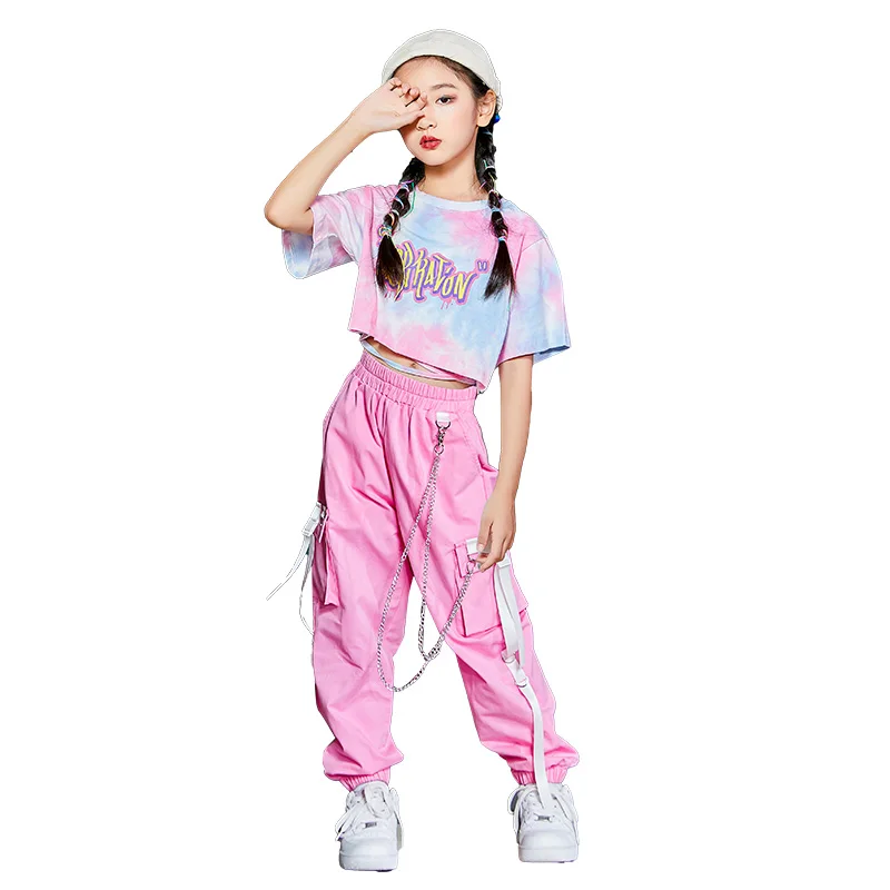 Scène Porter Style Chinois Filles Vêtements Jazz Danse Hip Hop Costume Dété  Crop Tops Pantalon Concert Festival Performance Outfit Enfants BL8228 Du  37,36 €