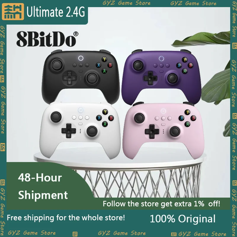 

8BitDo Ultimate New Wireless 2.4G Game Controller for PC Windows 10 11 Steam Android Lobby Joystick Hall Gamepad Reasonable Gift