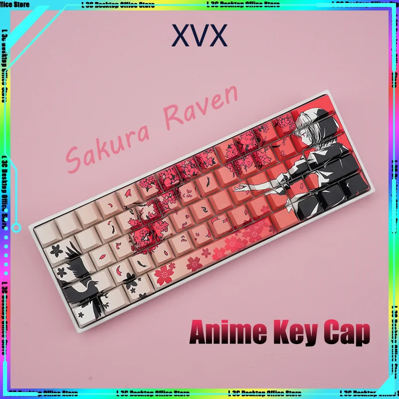 Xvx sakura Roven pbtキーキャップ、両面、熱昇華、チェリー高