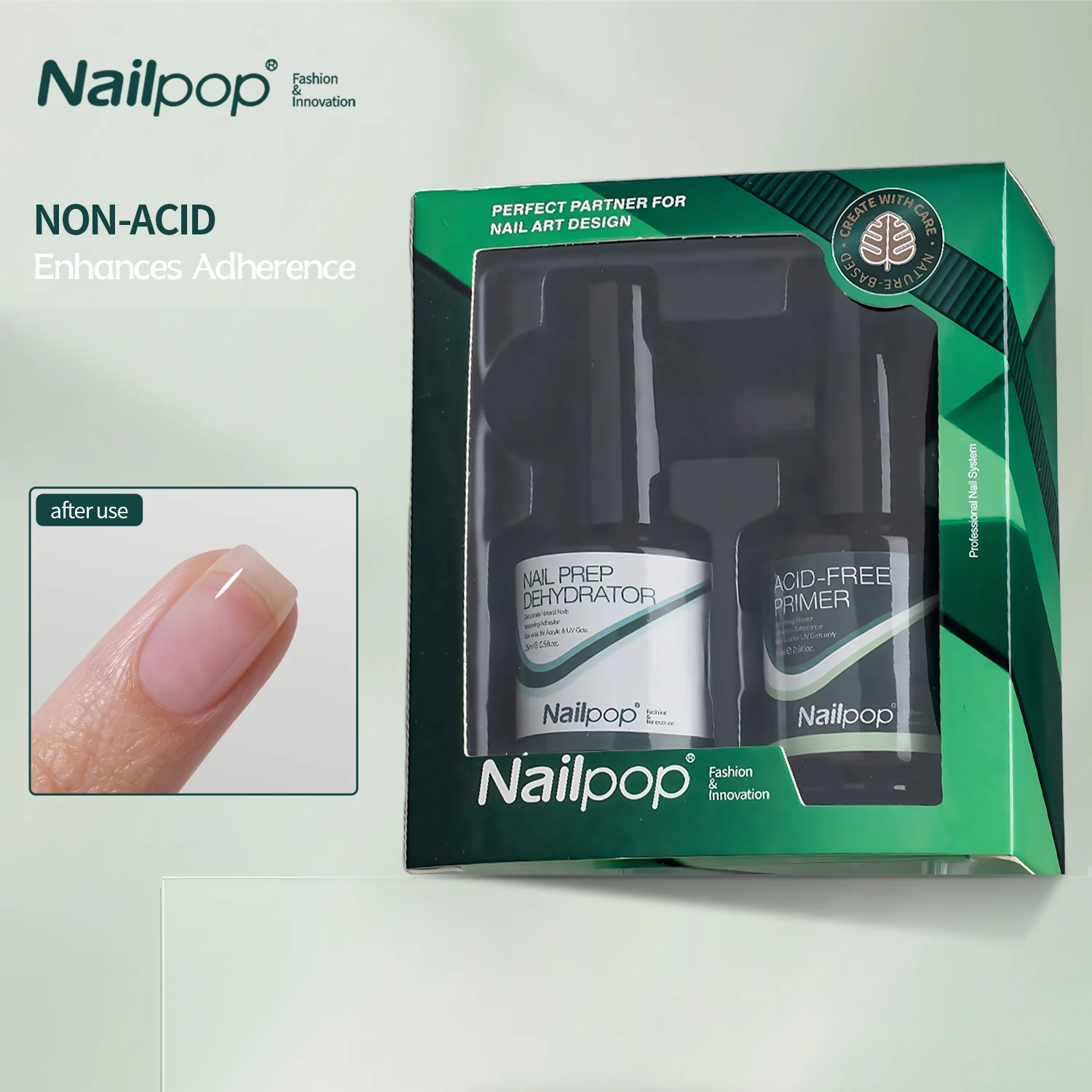 Nailpop Fast-Dry Nail Prep Kit: 2-Piece Dehydrator & Primer Set