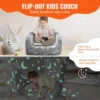 Fold-Out Kids Sofa, Glow-in-The-Dark Kids Couch Chair, 2-in-1 Children Convertible Sofa to Lounger 5