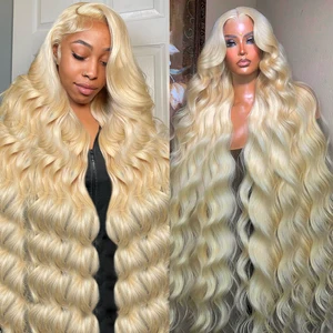 250 Density Glueless 613 Body Wave Wigs 13x6 HD Lace Frontal Wigs Honey Blonde 4x4 13x4 Lace Wig Human Hair For Women 30 38Inch