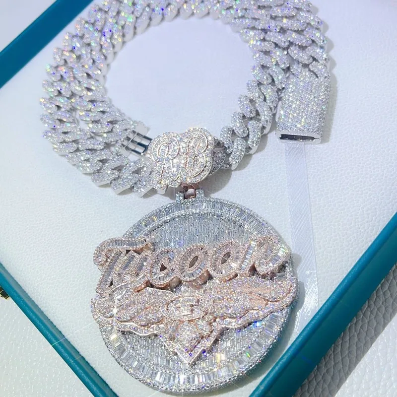 Iced Out Custom Diamond Chains Custom Made Rose Gold Plating