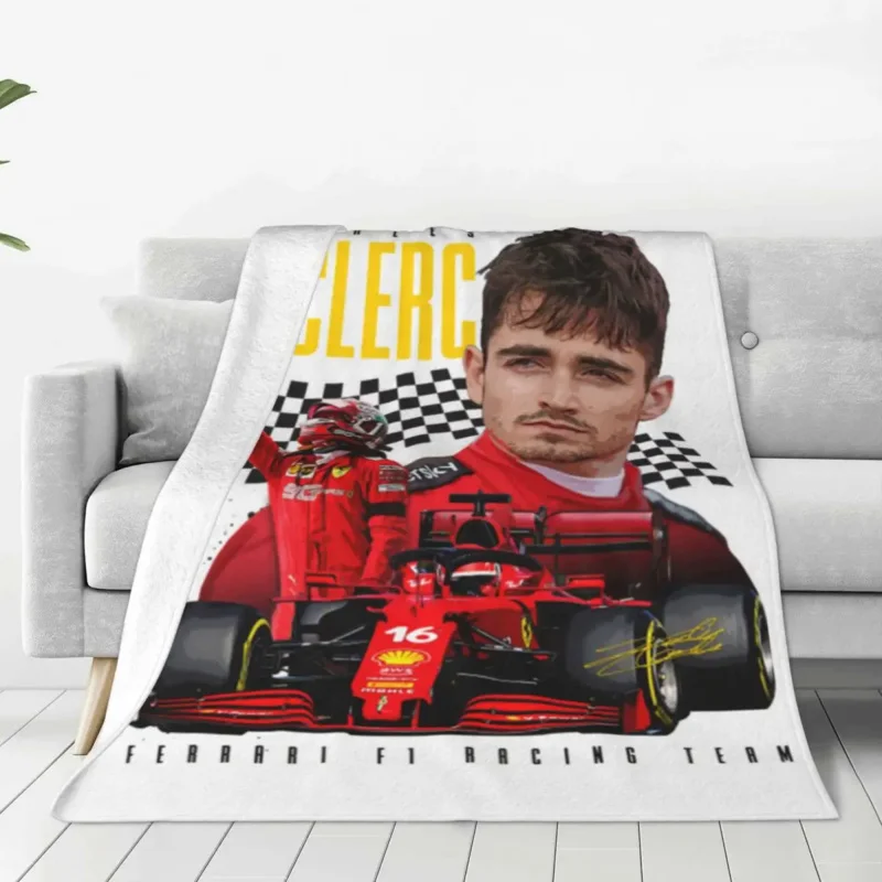 

Charles Leclerc Flannel Blanket Quality Warm Soft Racer Handsome Throw Blanket Winter Travel Outdoor Novelty Bedspread