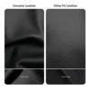 High Back Ribbed Genuine Leather Office Chair Adjustable Ergonomic Computer Chair with Aluminium Alloy Frame  Swivel Chair 6