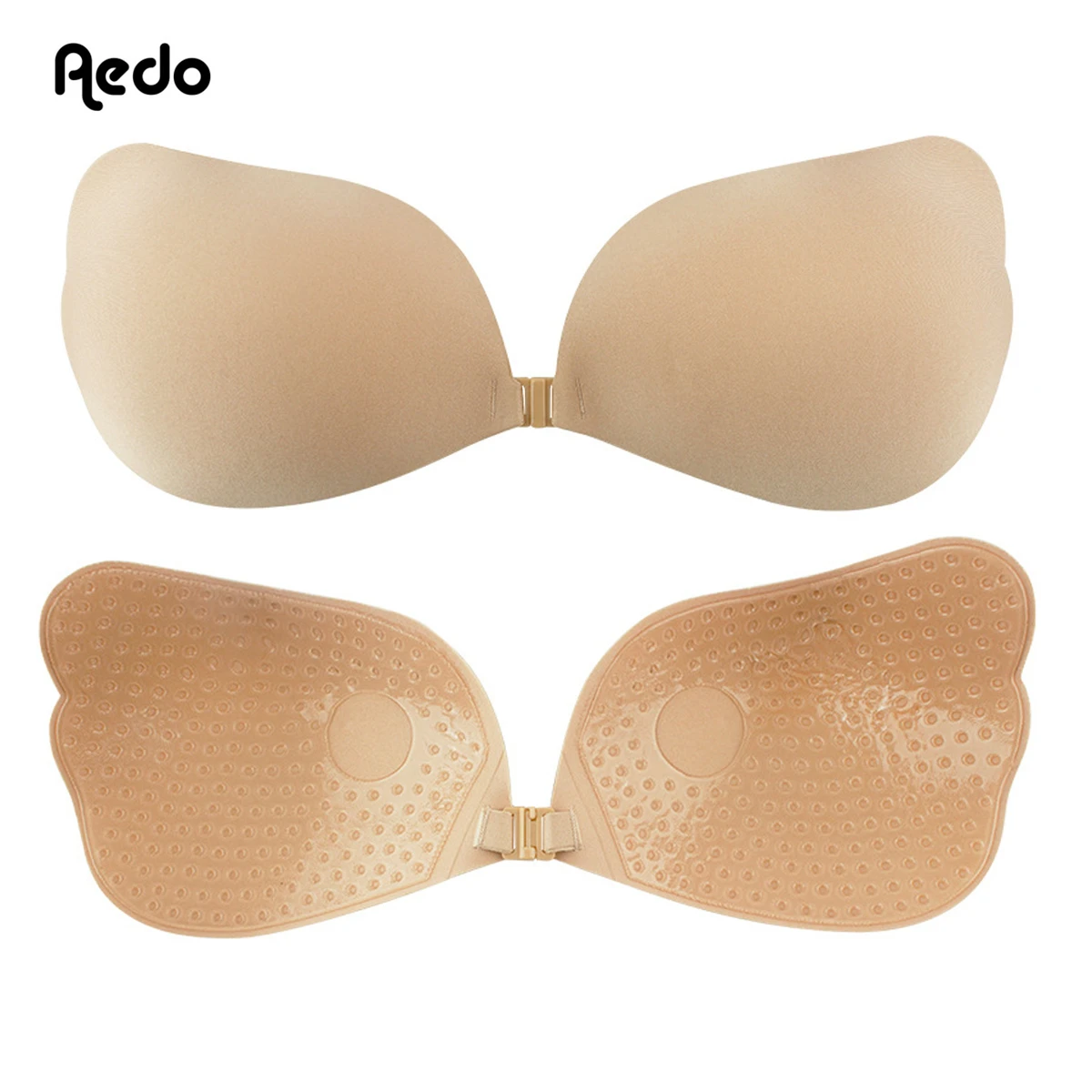 Aedo Magic Wing Push-up Invisible Self-adhesive Women Sticky Front Clasp Wire Free Breathable Reusable Nude Bra Backless 6005C