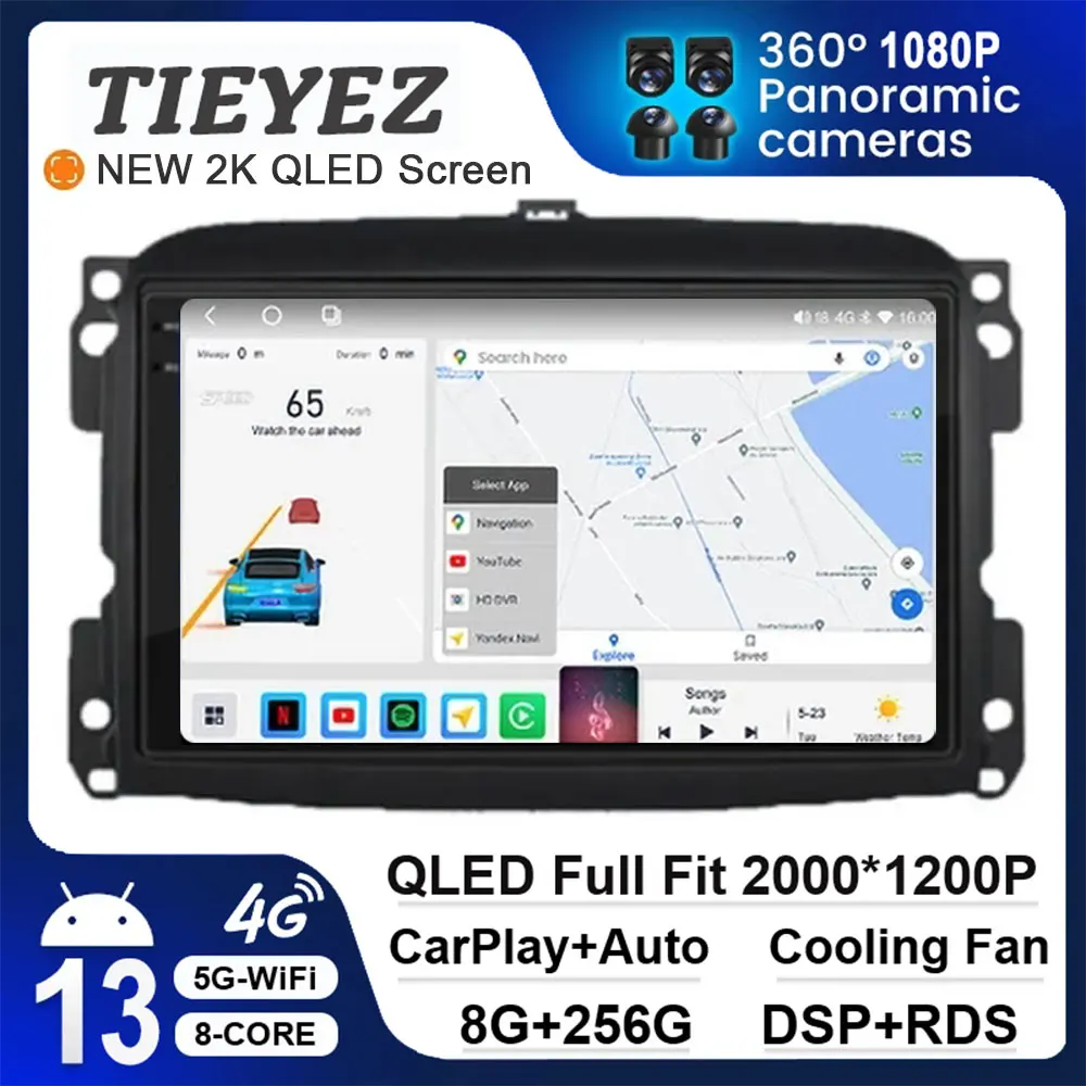 Android 13 Autoradio Per Fiat 500L Egea Doblo 2012-2017 Multimedia Stereo Autoradio Dsp Carplay Video Audio Navigation Qled