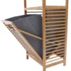Fabric Bamboo Bathroom Laundry Hamper Cabinet Tilt Out Basket Storage W/2-Tier Shelf 2