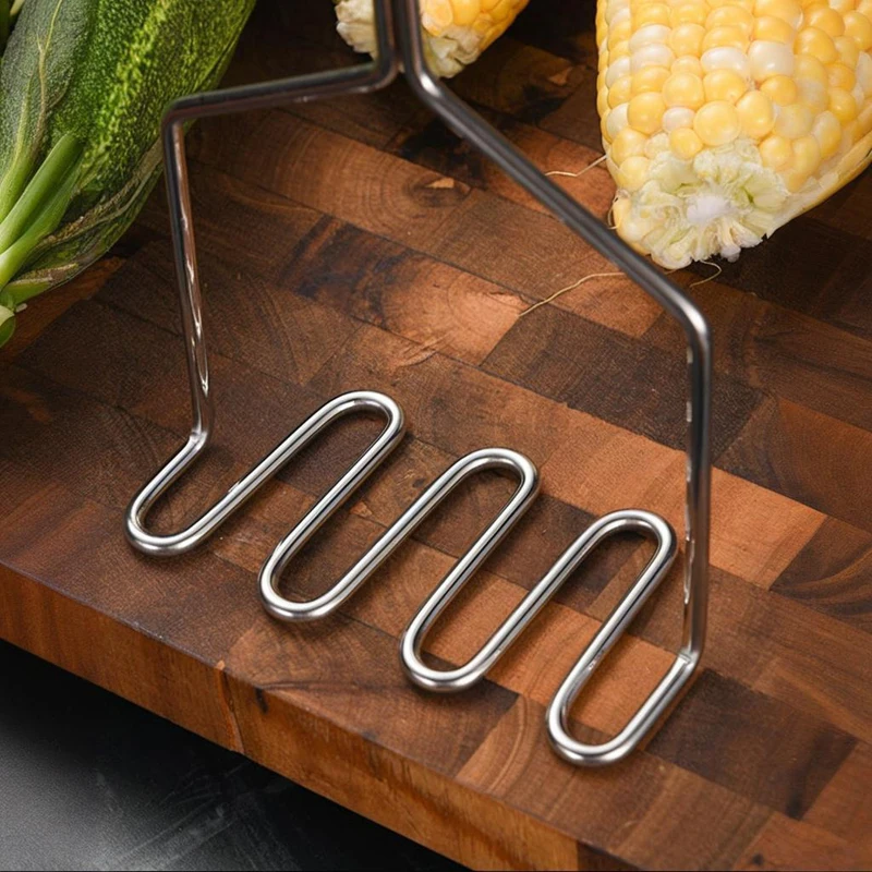 Manual Stainless Steel Potato Masher, Heavy Duty Fruit Vegetable Pressure Machine, Kitchen Food Crusher Easy To Clean Gadget
