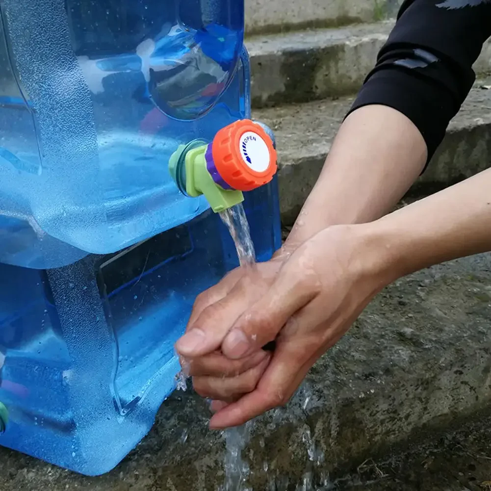 Portable Water Bucket Driving Pure Water Tank 12L Capacity Container Faucet Outdoor Camping Cooking Supplies