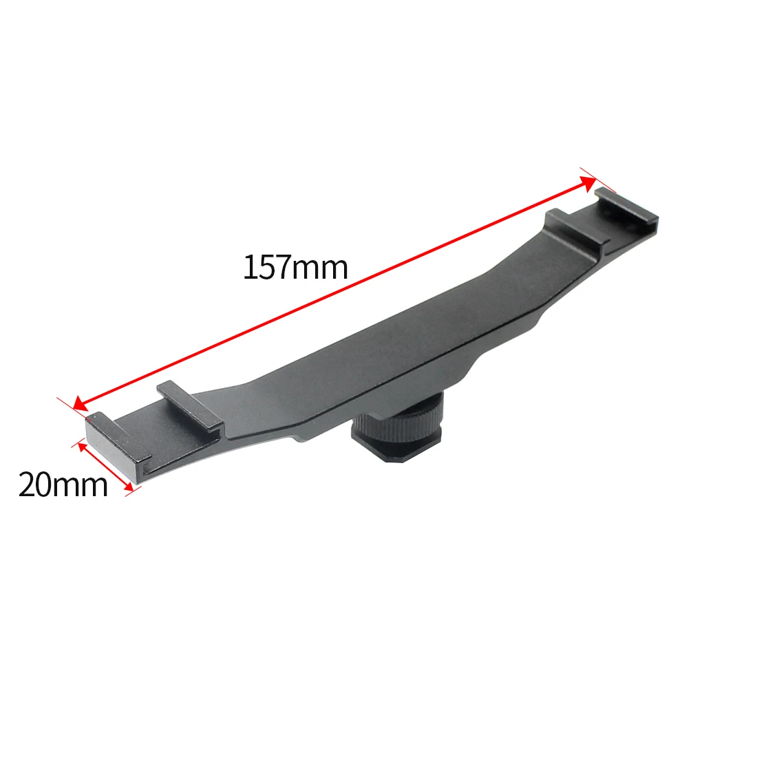 Double Cold Hot Shoe Adapter Mount Extension Holder Video Bracket for Canon for