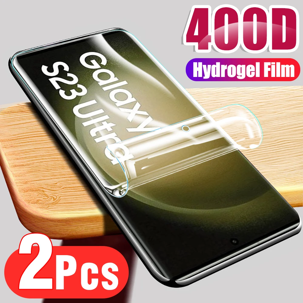 

2PCS Full Coverage Hydrogel Film For Samsung Galaxy S23 Ultra Protective Film Sumsung S 23 S23 Plus s23Ultra 5G Screen Protector
