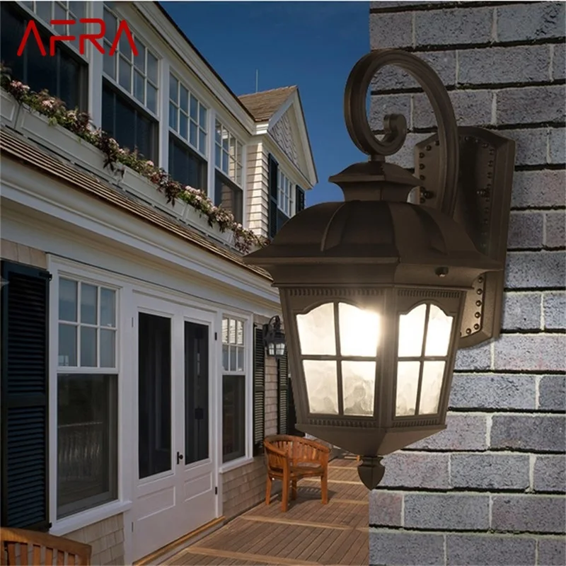 AFRA Outdoor Wall Sconce Modern Waterproof Patio Modern LED Wall Light Fixture For Porch Balcony Courtyard Villa Aisle waterproof chair cover high back outdoor patio courtyard garden square furniture storage covers dust wind proof anti uv d30