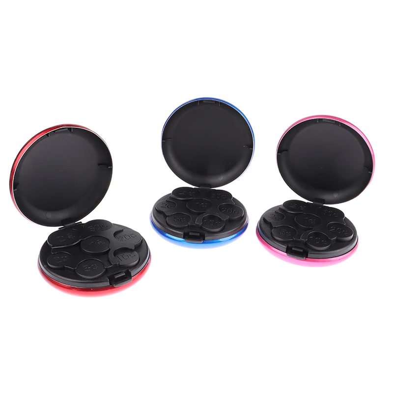 Round USD/Euro Coin Dispenser Storage Box Aluminum Alloy Plastic Coin Holder coin holder coin bank coin saver