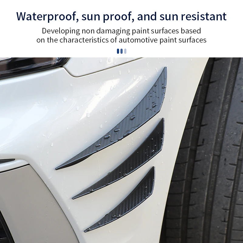 Decoração do bordo do amortecedor dianteiro universal, difusor, aletas do divisor, spoiler do corpo, canards valence, queixo, ajuste do carro, canard decoração, 4 pcs, 6pcs