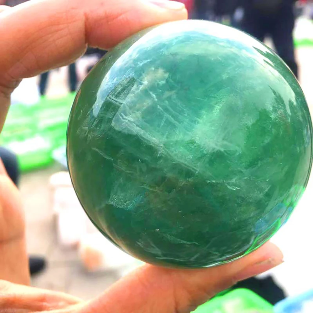 

Big Crystal Ball Natural Green Fluorite FengShui Crystal Globe Stone Crafts Sphere Home Desktop Decor Specimen Birthday Gift