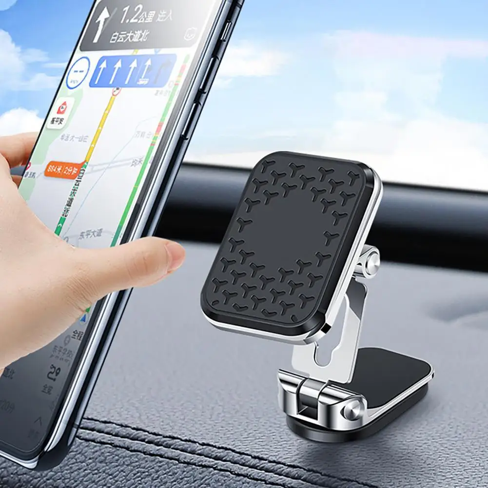 

Car Phone Holder Foldable 360 Degree Rotation Magnetic Plate Car Navigation Mobile Phone Bracket Support for Driving