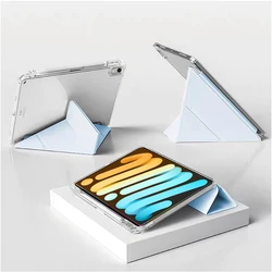 Slim Stylish Y - Shaped Stand Case with Pencil Holder for 8.3 Tablets, Multi - Angle Folding Design (White Ice Blue)