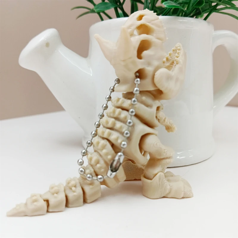 Rotatable T-Rex Skeleton Fidget Toy - 3D Printed Dinosaur Desk Decor & Novelty Gift